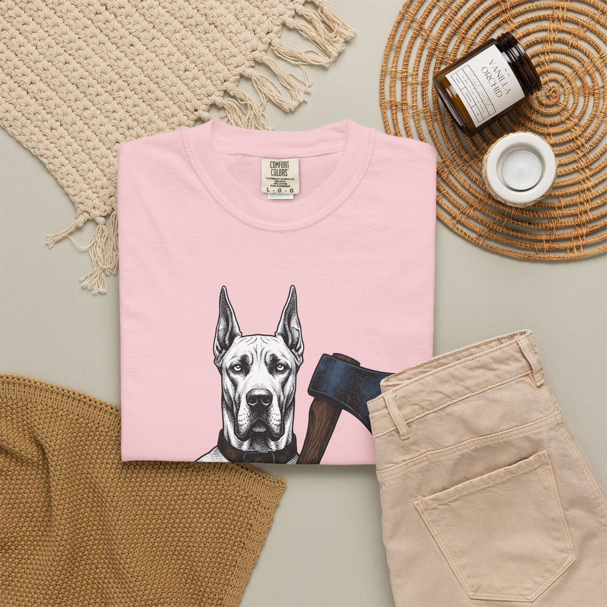 Dane Dog T-Shirt Dog Funny Gift Women Retro T-Shirt Great Dane T-Shirt Dog Fan Hound T-Shirt Humor Graphic Sketch Hatchet T-Shirt