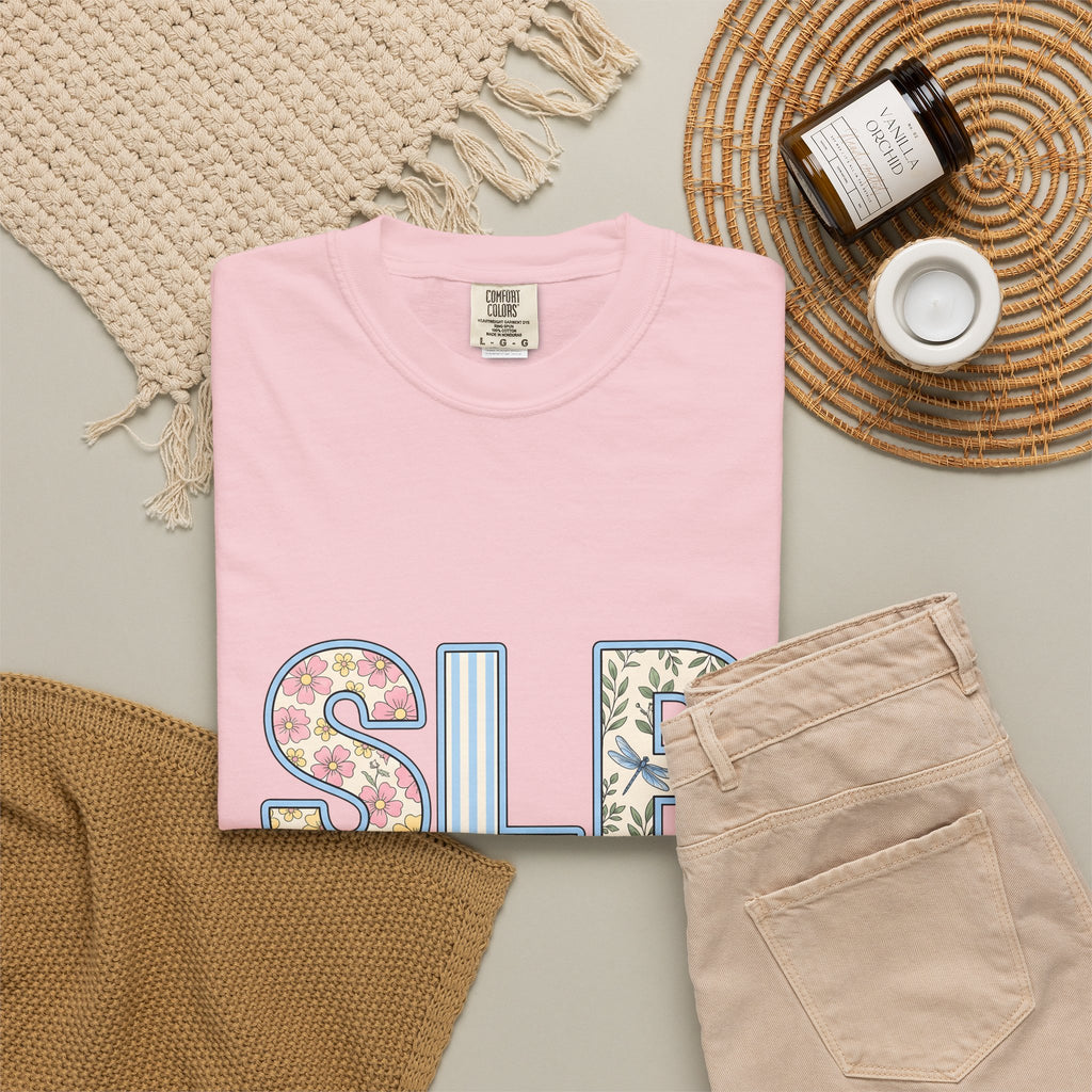 Floral Dragonfly Monogram T-Shirt Speech Therapist Educator Gift Women Whimsical T-Shirt Monogram T-Shirt Speech Pathology Enthusiast Whimsy
