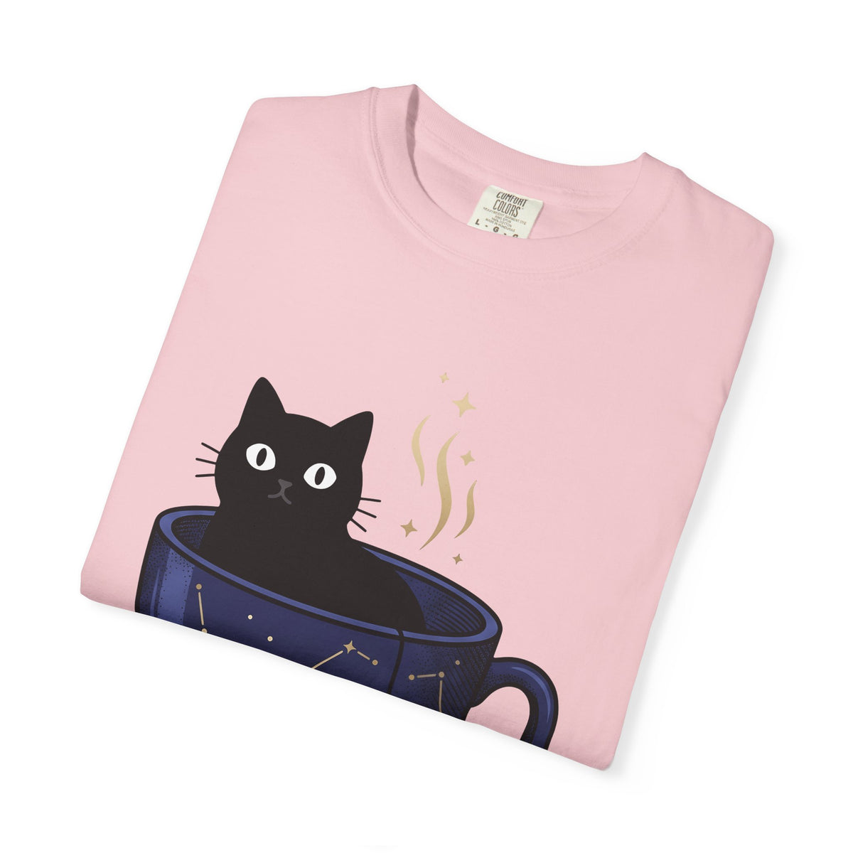 Black Feline Tea Cup T-Shirt Cat Gift Women Signs Gift Women Cute T-Shirt Cat T-Shirt T-Shirt Cat Fan Kitty T-Shirt Adorable T-Shirt Zodiac Graphic T-Shirt