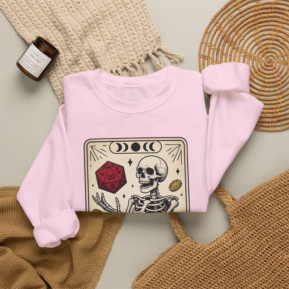 Skull Tarot Card Sweatshirt Tabletop Gaming Roleplaying Gift Women Dark Sweatshirt Tarot Card Sweatshirt Gamer Fan Gothic Sweatshirt Rpg Graphic Retro Game