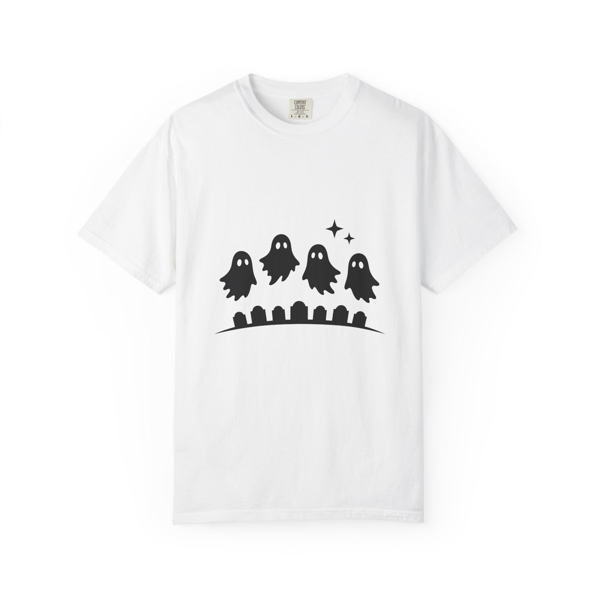 Ghost Halloween Spooky Gift Minimalist Specter Horror Fan Ghostly Creepy Silhouette T-Shirt
