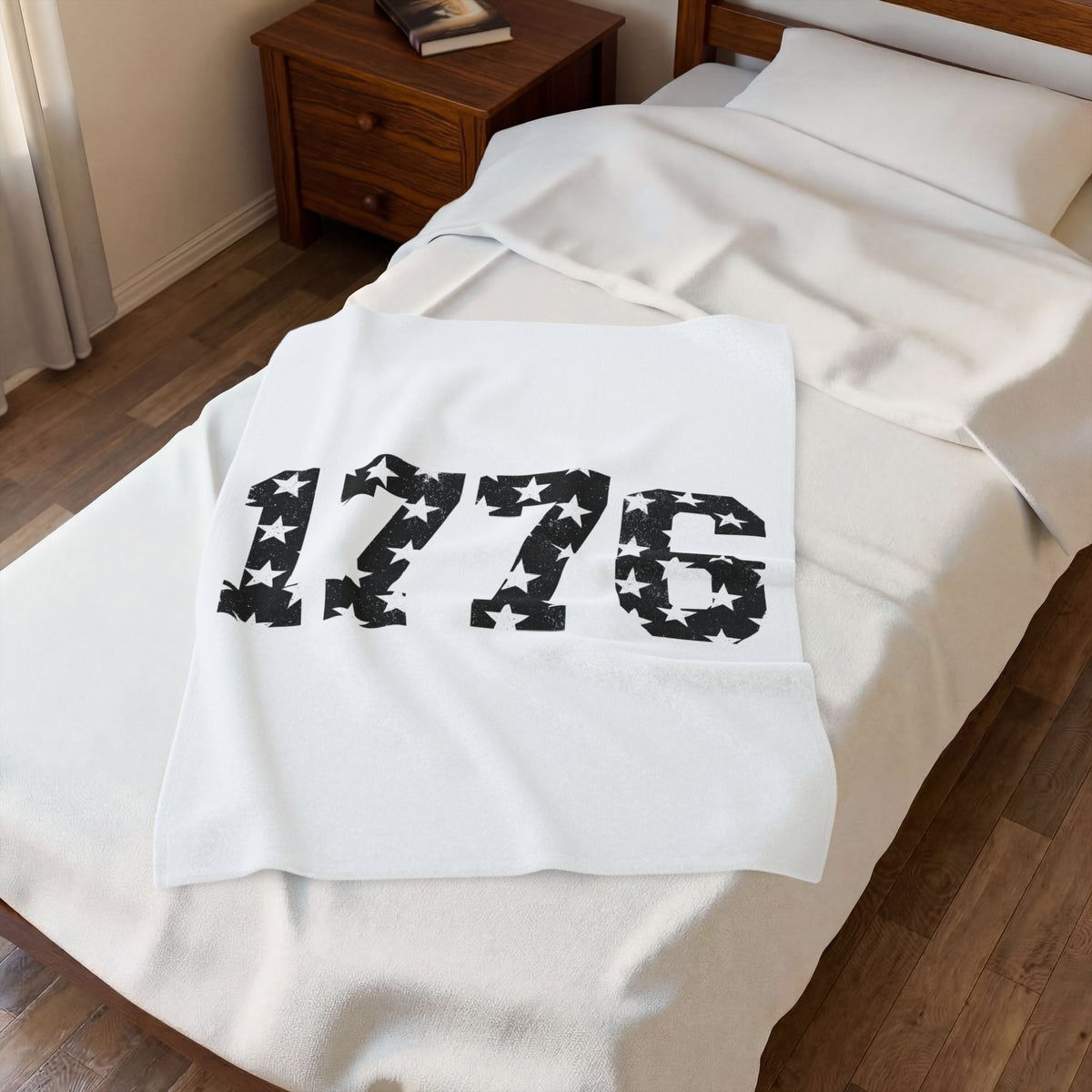 Star Pattern Digits 4Th Of July America Gift Grunge Number 4Th Of July Fan Blanket