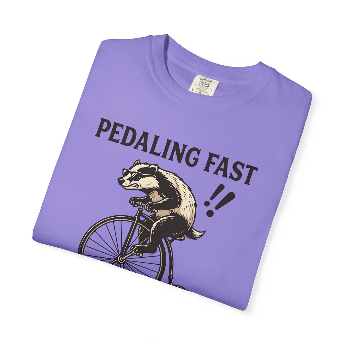 Badger Bike T-Shirt Funny Wildlife Gift Women Comic T-Shirt Bicycle T-Shirt Humor Fan Cartoon T-Shirt Animal Graphic Retro Shades T-Shirt