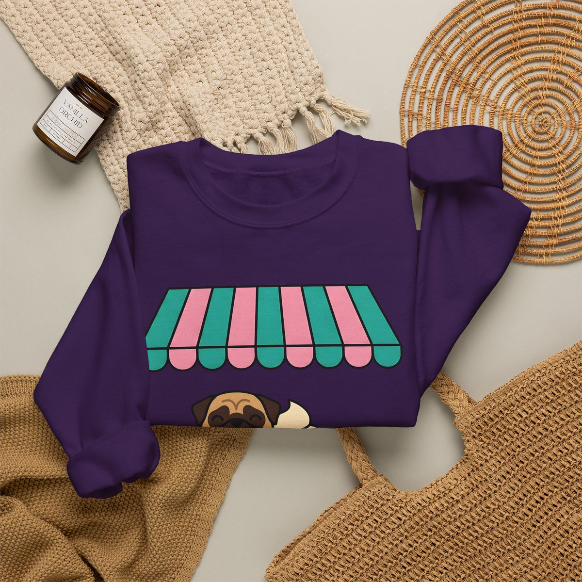 Pug Coffee Sweatshirt Sweatshirt Dog Java Gift Women Sweet Sweatshirt Coffee Sweatshirt Sweatshirt Dog Fan Coffee Sweatshirt Java Graphic Animation Bean Pile Sweatshirt