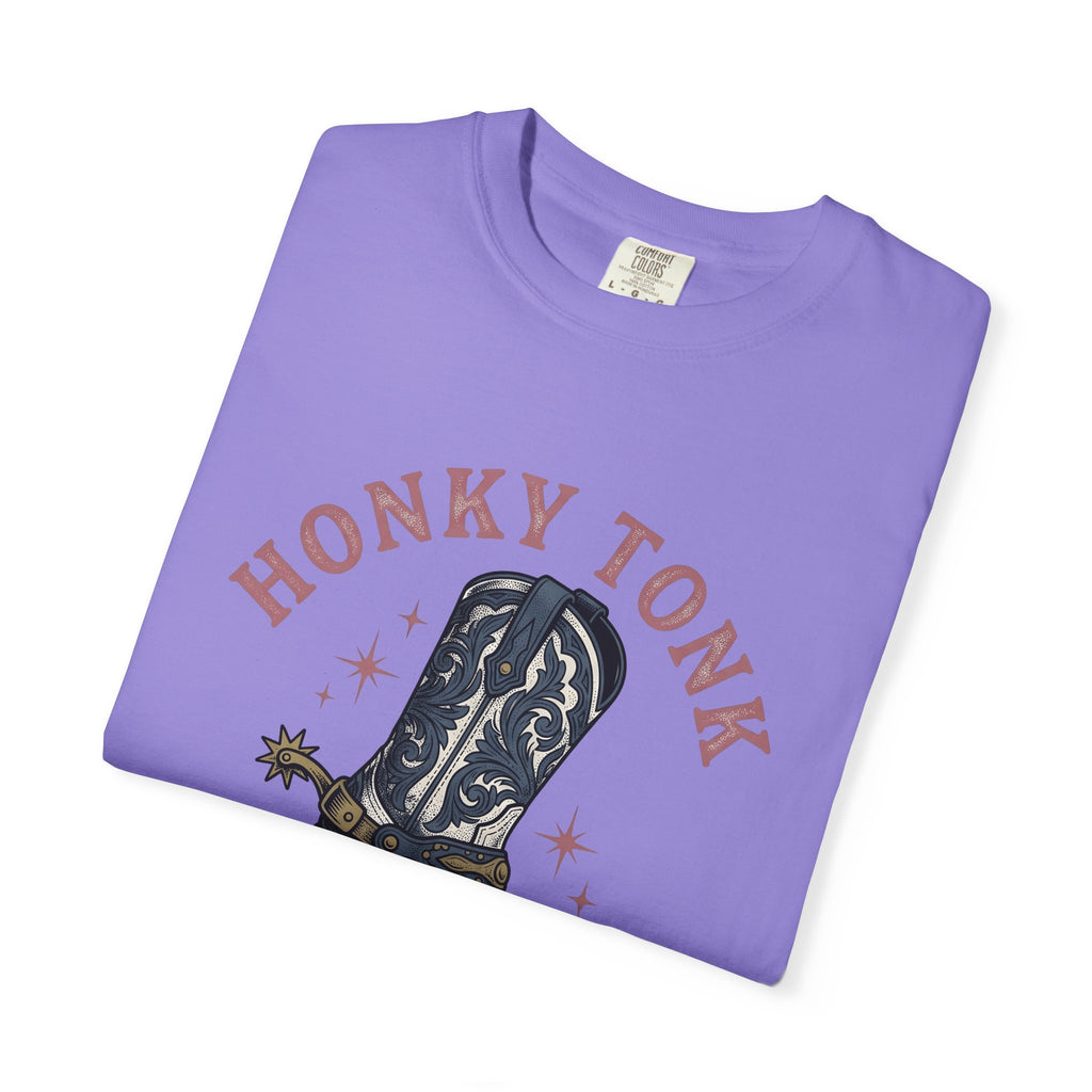 Leather Boot T-Shirt Cowgirl Equine Gift Women Hand Drawn T-Shirt Boot T-Shirt Cowgirl Fan Illustrated T-Shirt Horse Graphic Country Blossom T-Shirt