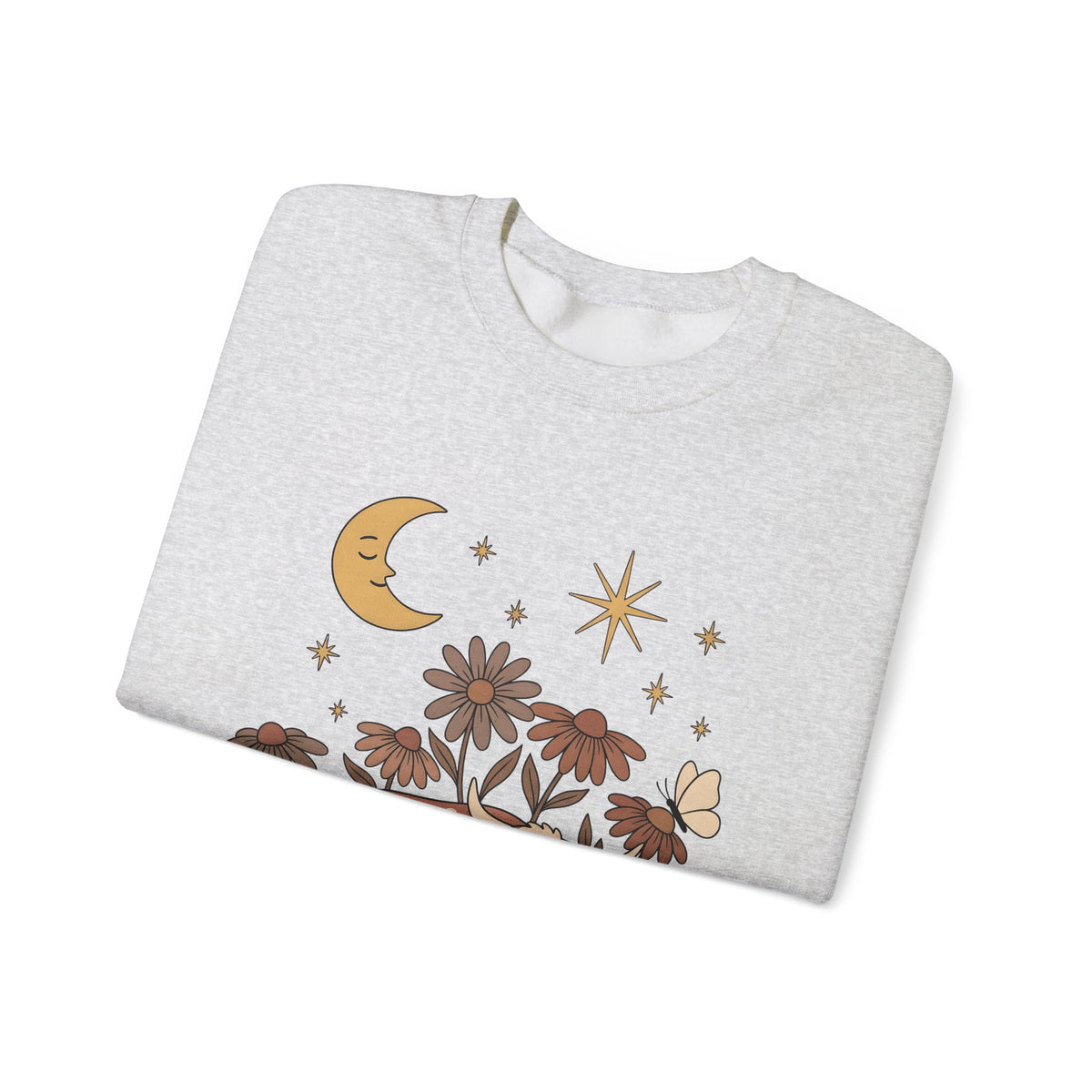 Sleeping Cow Sweatshirt Cowgirl Western Gift Women Boho Sweatshirt Cow Sweatshirt Rancher Fan Hippie Sweatshirt Rodeo Graphic Vintage Wildflowers Sweatshirt