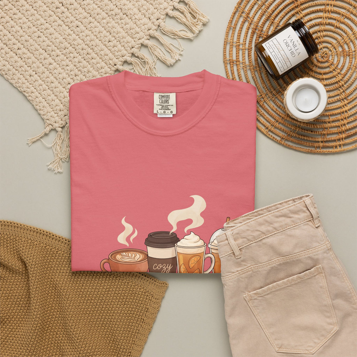 Espresso Drinks T-Shirt Coffee Harvest Gift Women Cartoon T-Shirt Coffee T-Shirt Coffee Fan Illustrated Graphic Autumn Design Line Art Baked Goods