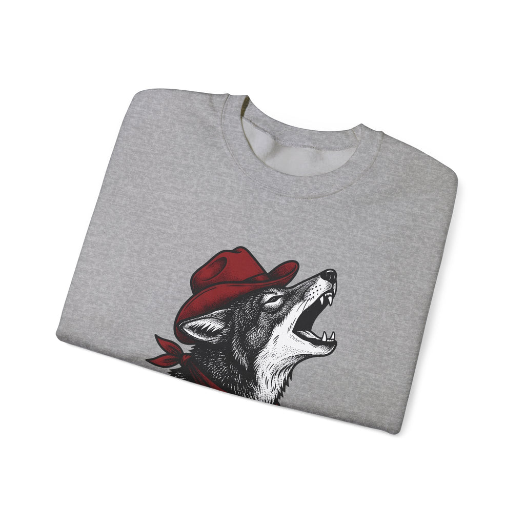 Cowboy Wolf Sweatshirt Cowgirl Western Gift Women Vintage Sweatshirt Werewolf Sweatshirt Cowboy Fan Retro Sweatshirt Rodeo Graphic Hand Drawn Bandana Sweatshirt