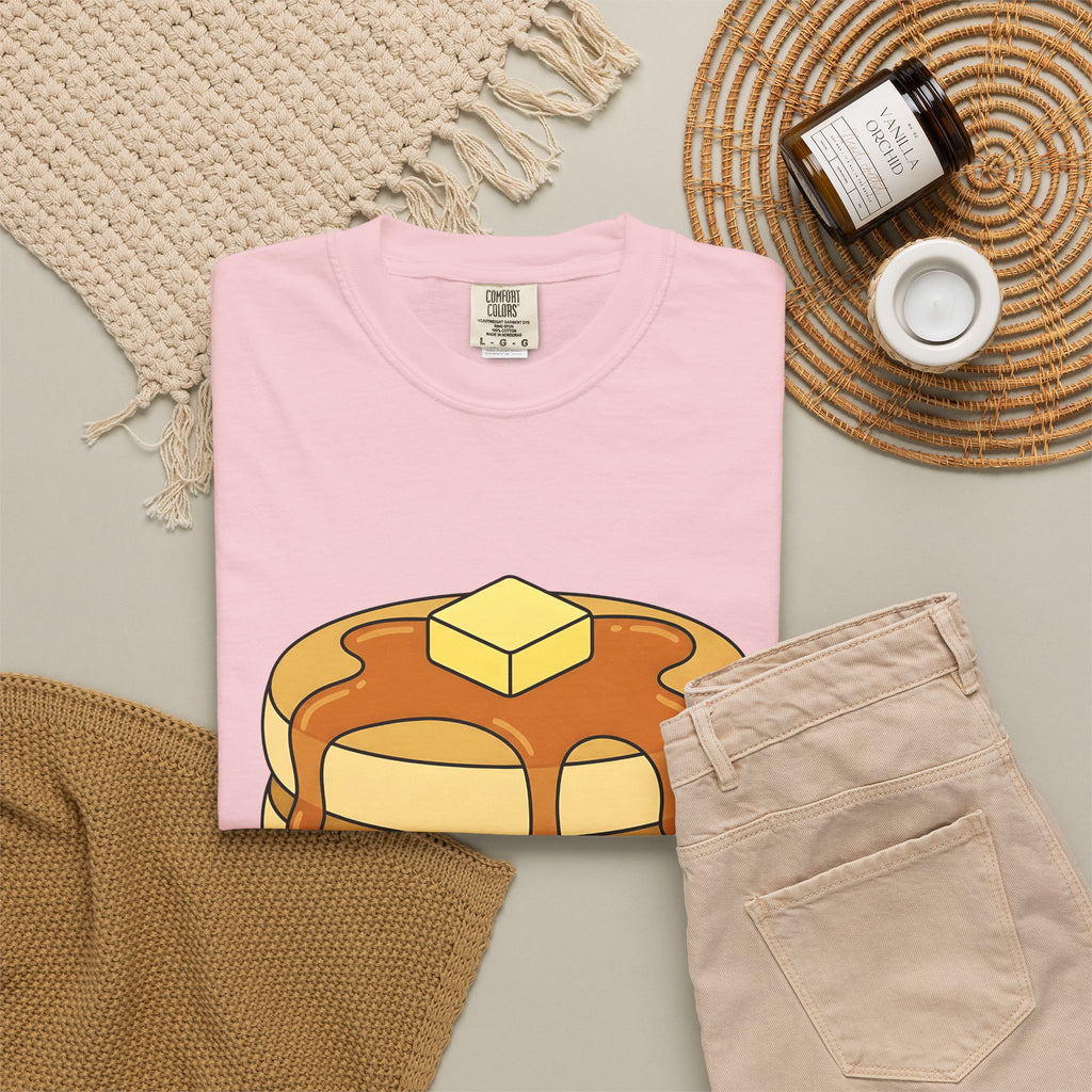 Flapjack Pile T-Shirt Desserts Brunch Gift Women Comic T-Shirt Granola Bar T-Shirt Pastry Fan Cartoon T-Shirt Breakfast Graphic Simple Honey T-Shirt