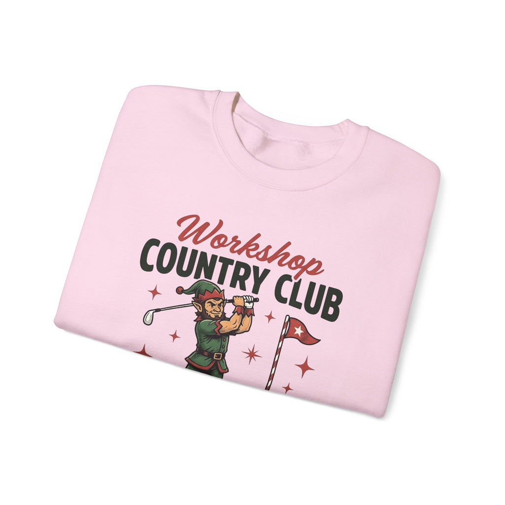 Festive Elf Golf Sweatshirt Christmas Workout Gift Women Sketch Sweatshirt Elf Golfing Sweatshirt Christmas Fan Fitness Graphic Classic Golf Post Sweatshirt