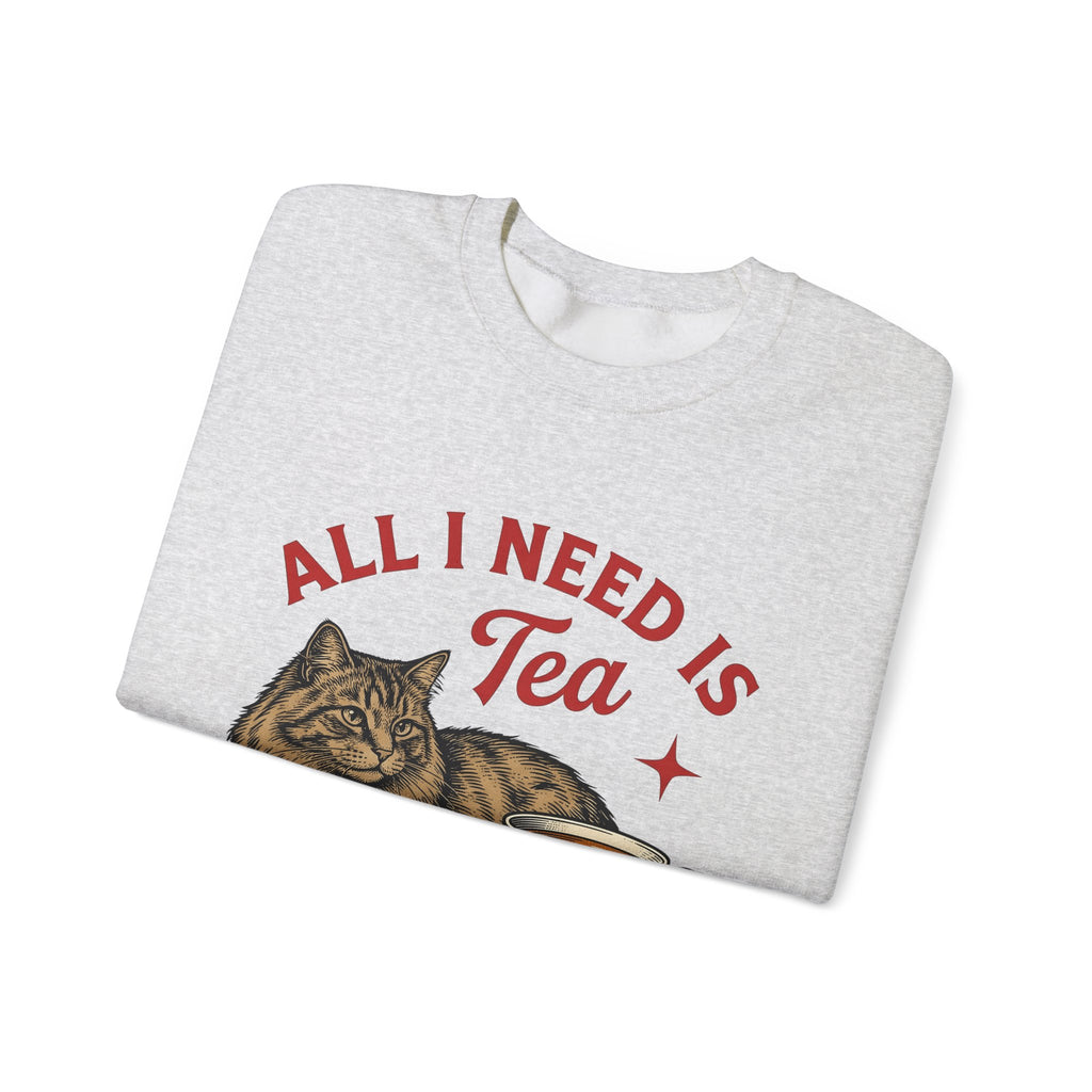 Cat Tea Cup Sweatshirt Cat Tea Gift Women Vintage Sweatshirt Kitty Sweatshirt Feline Fan Retro Sweatshirt Tea Infusion Graphic Hand Drawn Star Sweatshirt