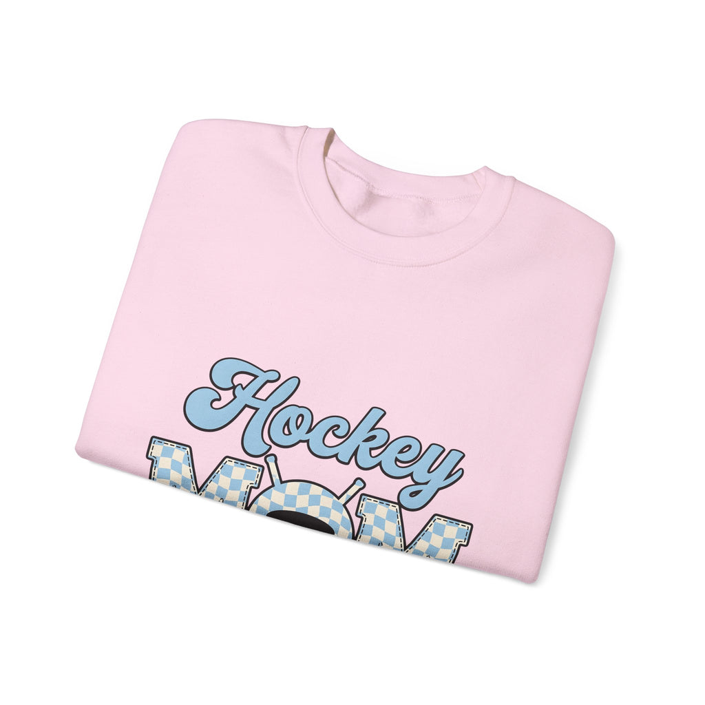 Hockey Puck Sweatshirt Hockey Mom Sports Gift Women Retro Sweatshirt Puck Sweatshirt Hockey Fan Vintage Sweatshirt Athletic Graphic Checkered Hockey Sticks