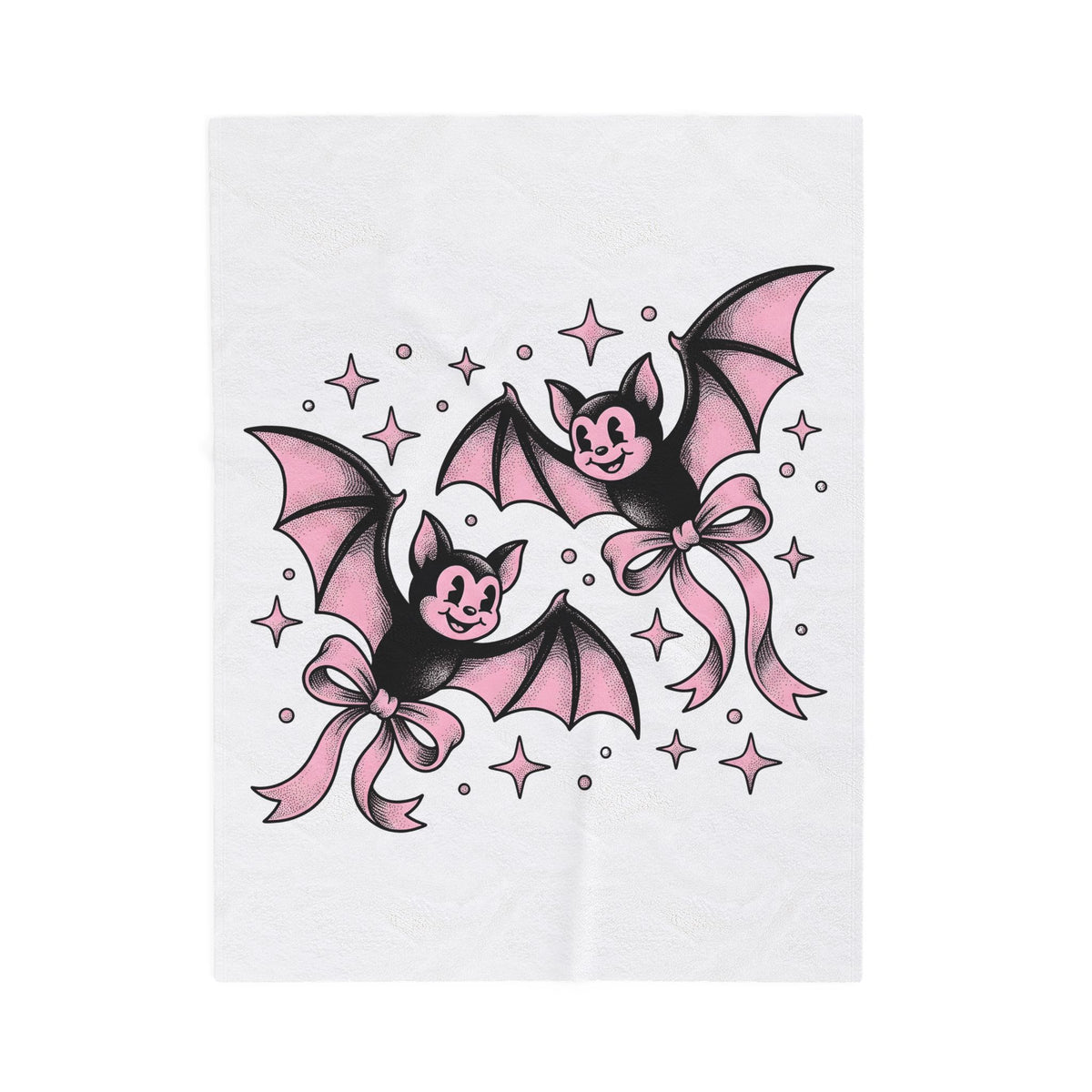 Sweet Bats Blanket Halloween Horror Gift Women Chibi Blanket Flying Fox Blanket Spooky Fan Creepy Blanket Horror Graphic Old School Hair Bows