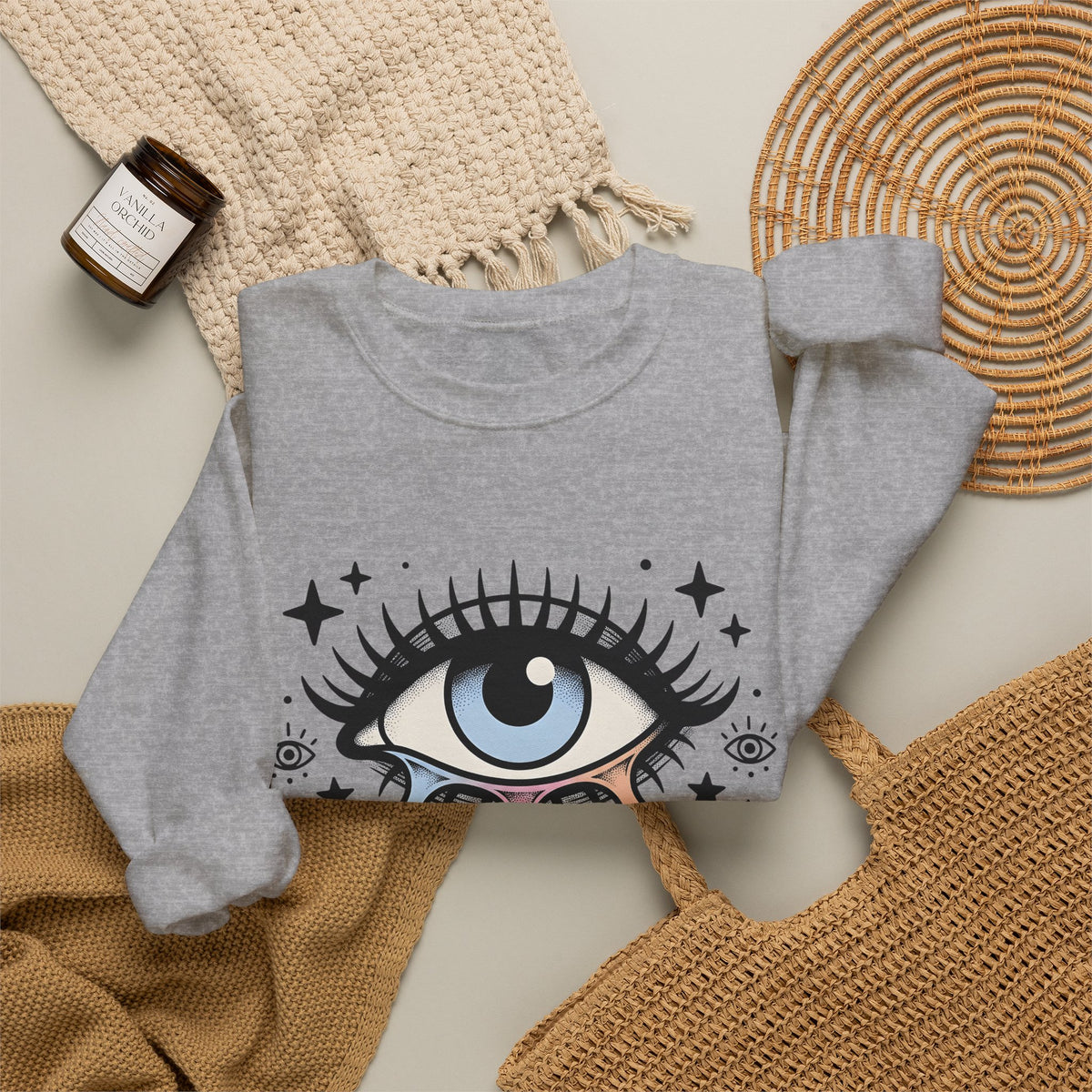 Magical Eye Sweatshirt Boho Chic Meditation Gift Women Tribal Sweatshirt Third Eye Sweatshirt Bohemian Enthusiast Primitive Sweatshirt Mindfulness Graphic