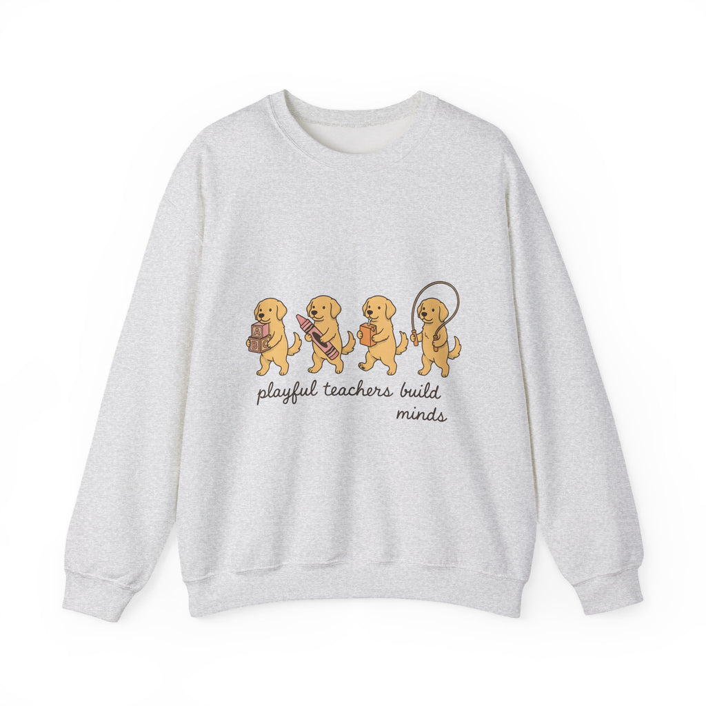 Golden Retriever Pups Sweatshirt Teachers Companion Gift Women Caricature Sweatshirt Puppy Sweatshirt Educator Enthusiast Cartoon Sweatshirt Buddy Graphic