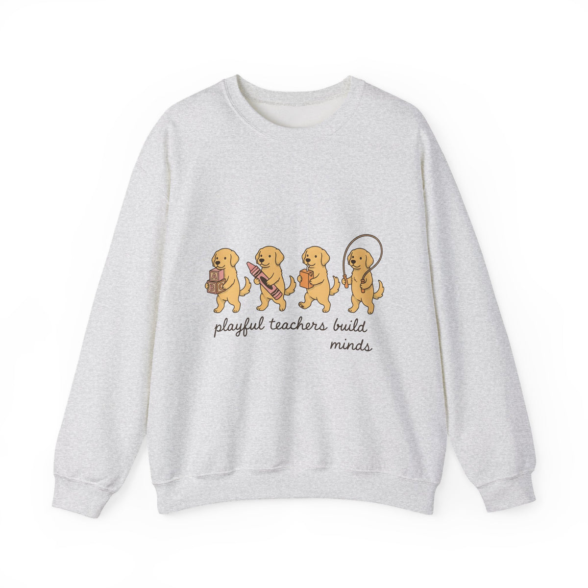 Golden Retriever Pups Sweatshirt Teachers Companion Gift Women Caricature Sweatshirt Puppy Sweatshirt Educator Enthusiast Cartoon Sweatshirt Buddy Graphic