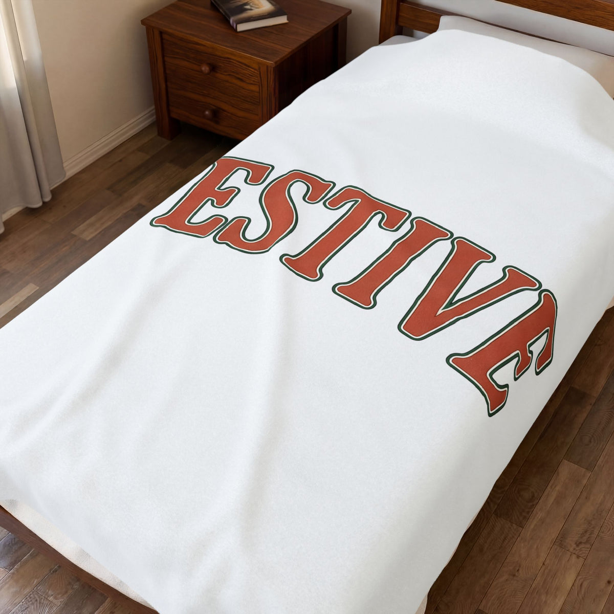 Vintage Lettering Christmas Seasonal Gift Rustic Typography Xmas Fan Holiday Seasonal Clean Blanket
