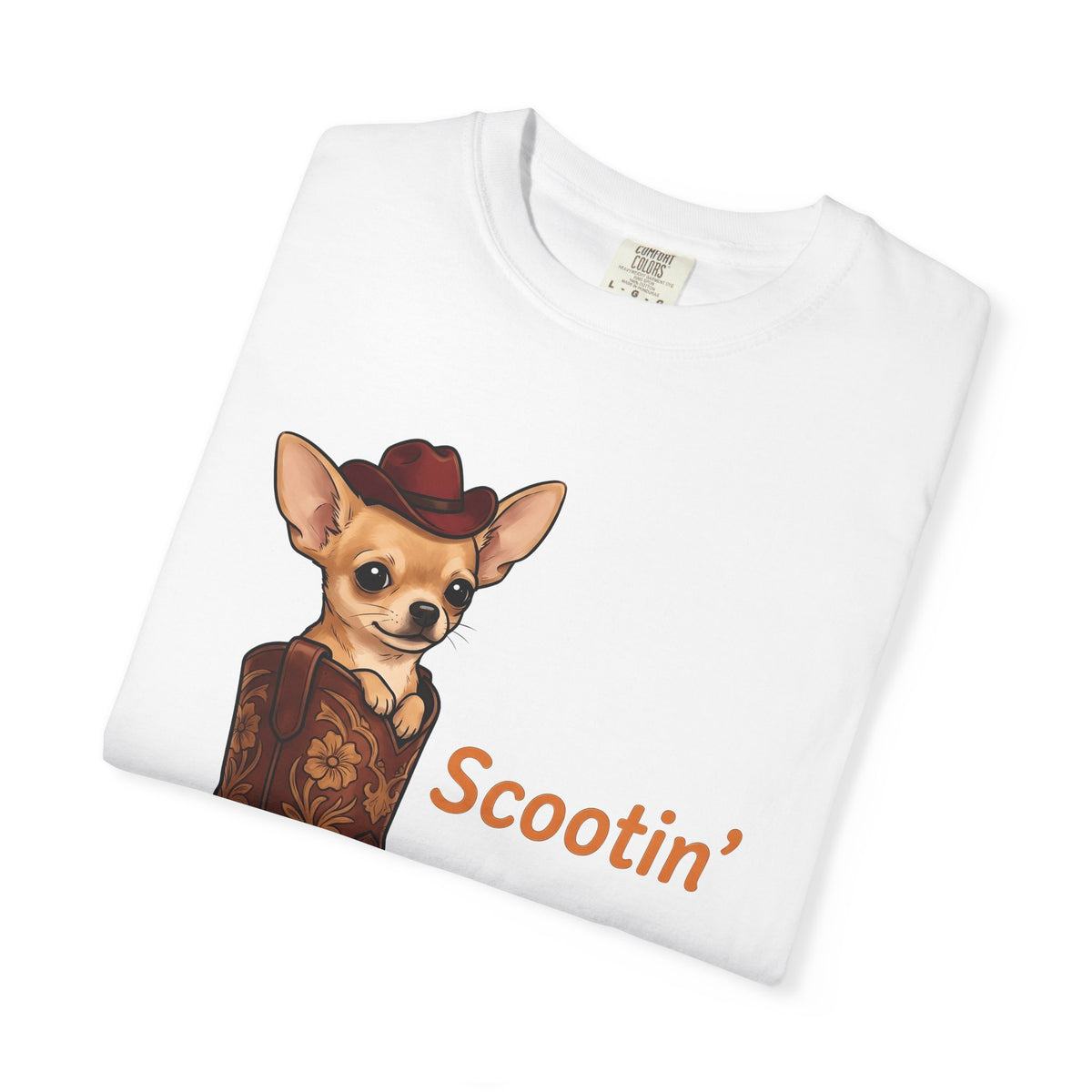 Chihuahua Cowboy T-Shirt Dog Country Gift Women Hand Drawn T-Shirt Puppy T-Shirt Dog Fan Illustrated T-Shirt Country Graphic Rustic Cowboy Boot