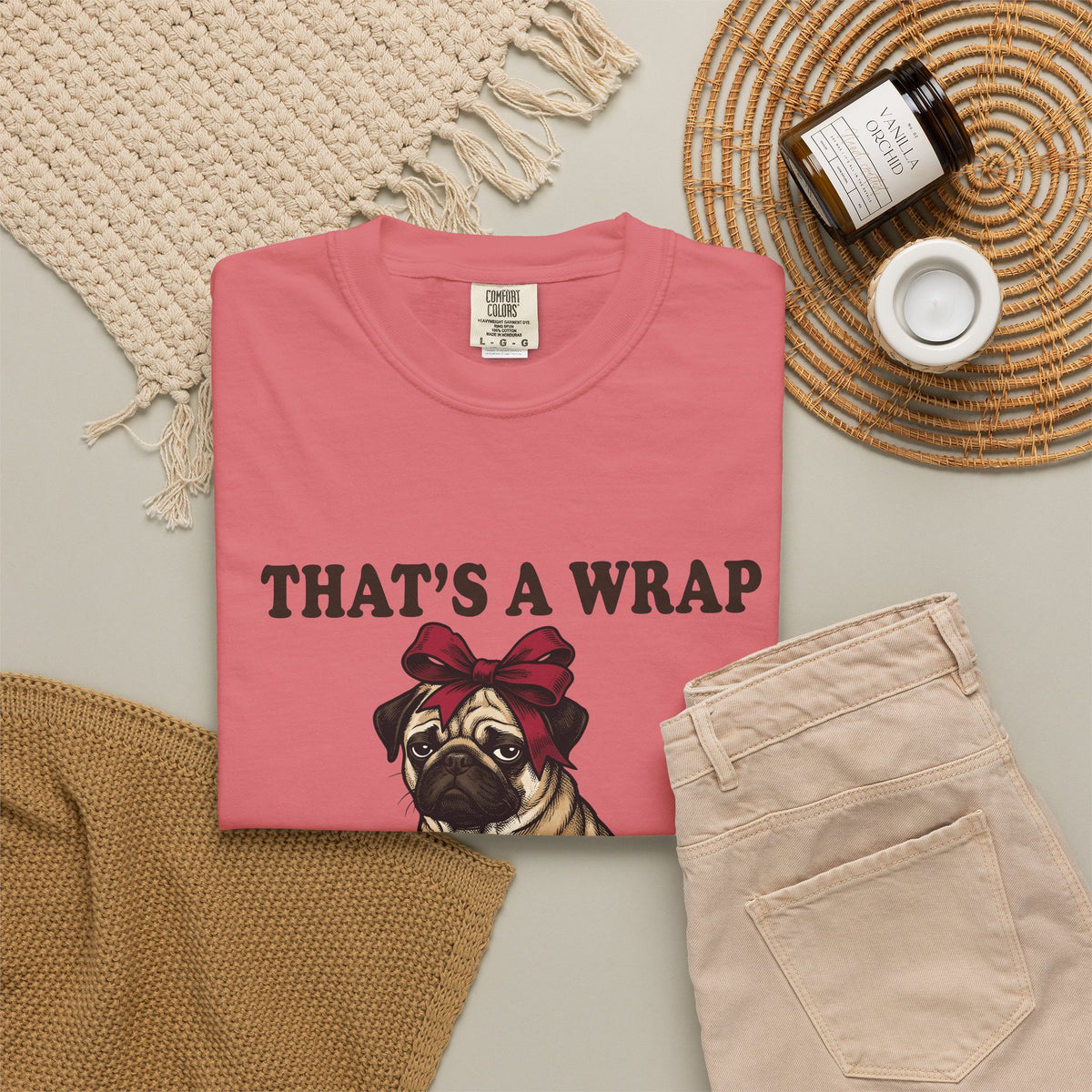 Pug Dog T-Shirt Christmas Pet Gift Women Vintage T-Shirt Puggle T-Shirt Xmas Fan Retro T-Shirt Animal Graphic Hand Drawn Gift Bow T-Shirt