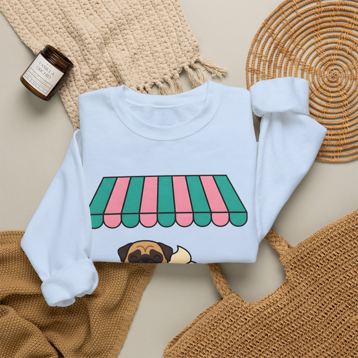 Pug Coffee Sweatshirt Sweatshirt Dog Java Gift Women Sweet Sweatshirt Coffee Sweatshirt Sweatshirt Dog Fan Coffee Sweatshirt Java Graphic Animation Bean Pile Sweatshirt
