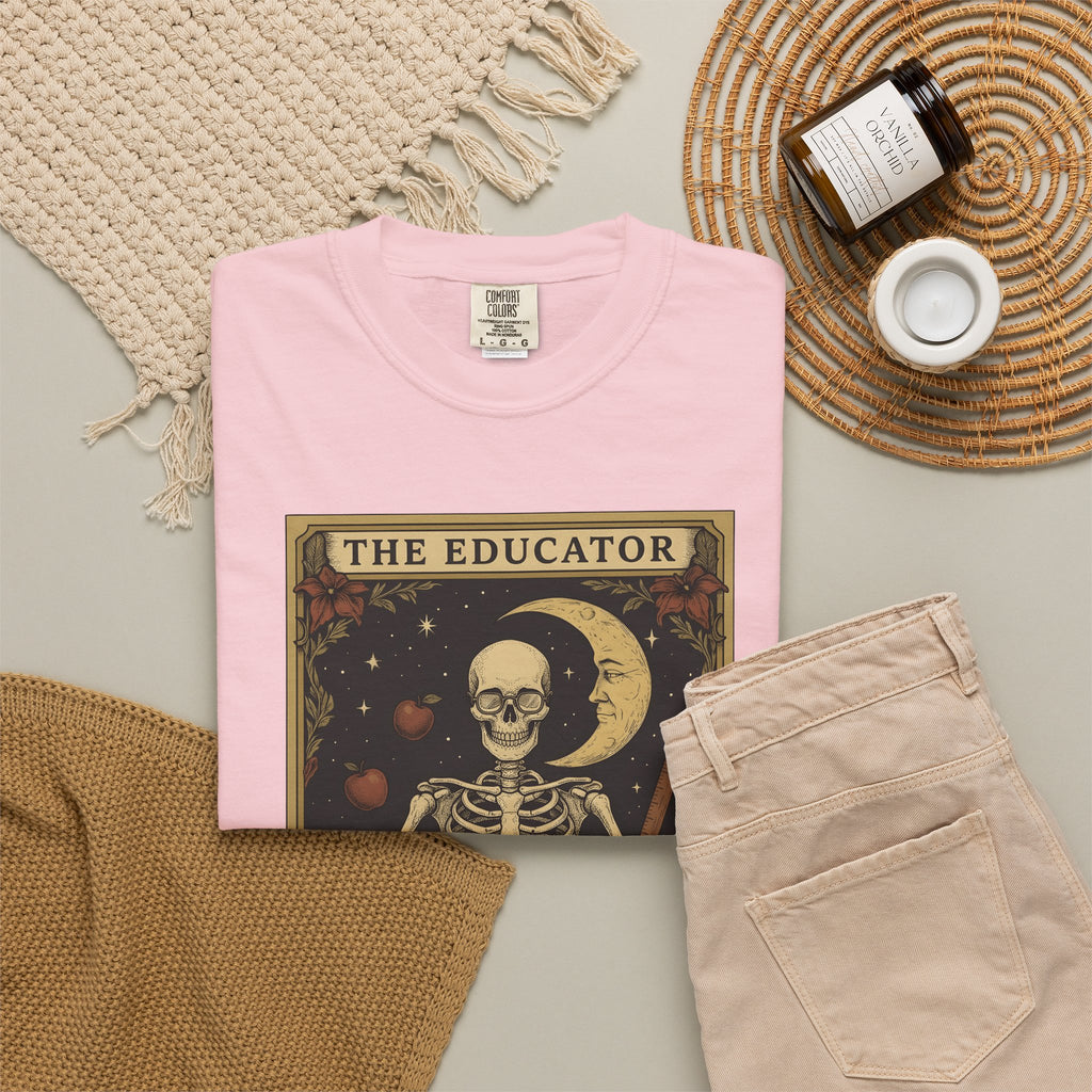 Skull Instructor T-Shirt Teacher Dark Gift Women Retro T-Shirt Skeleton T-Shirt Educator Enthusiast Vintage T-Shirt Gothic