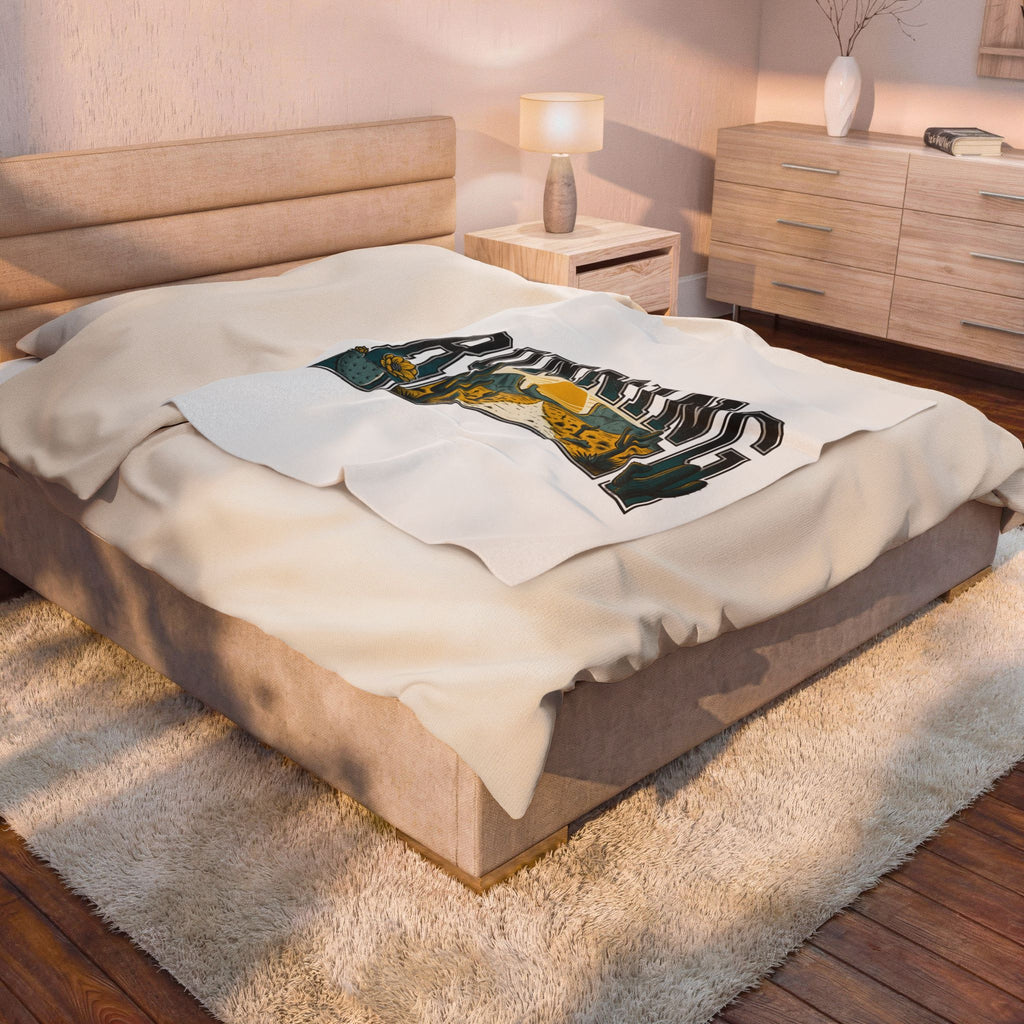 Desert Scene Blanket Running Hiking Gift Women Antique Blanket Desert Blanket Runner Enthusiast Trail Graphic Old School Succulents Blanket