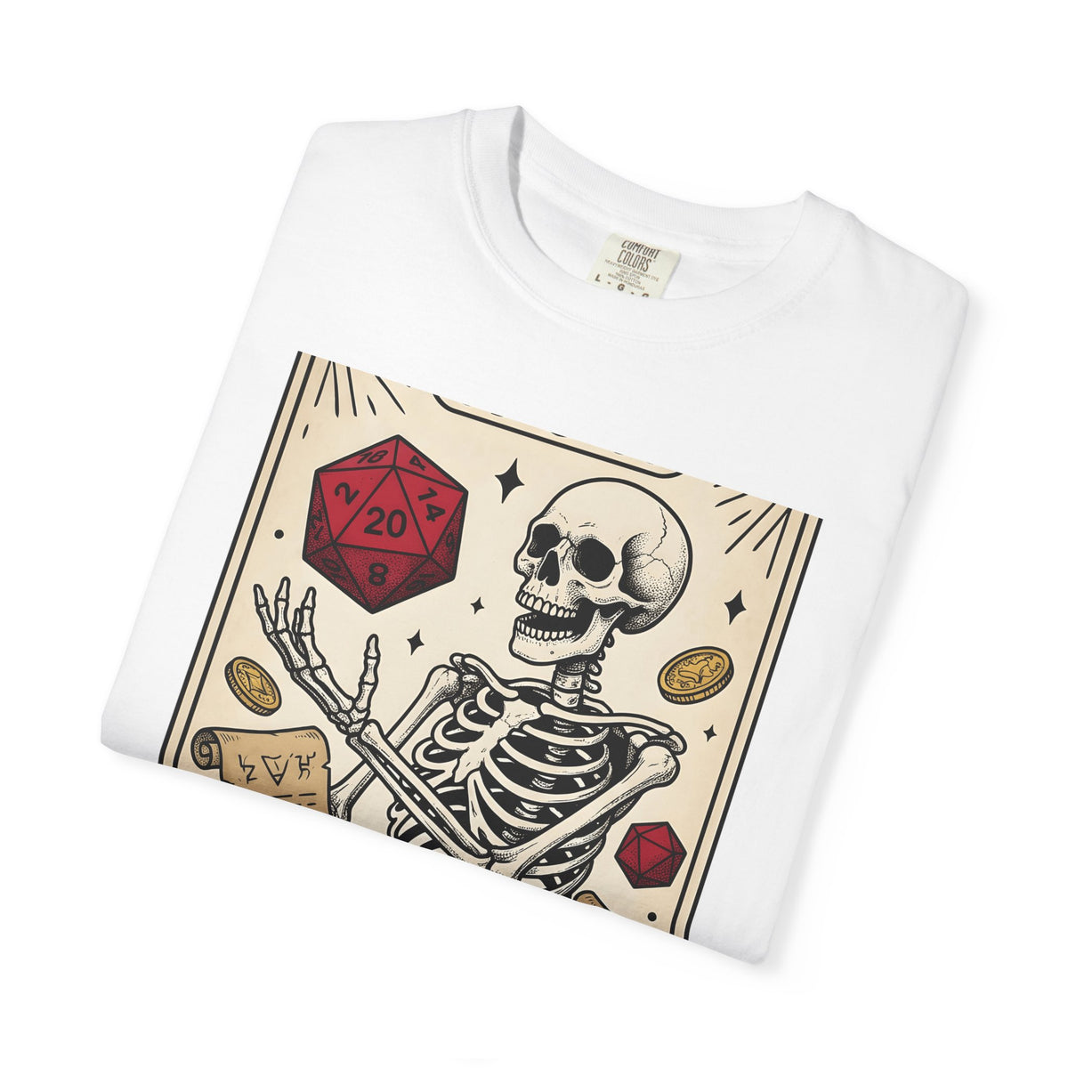 Skull Tarot Card T-Shirt Tabletop Gaming Roleplaying Gift Women Dark T-Shirt Tarot Card T-Shirt Gamer Fan Gothic T-Shirt Rpg Graphic Retro Game
