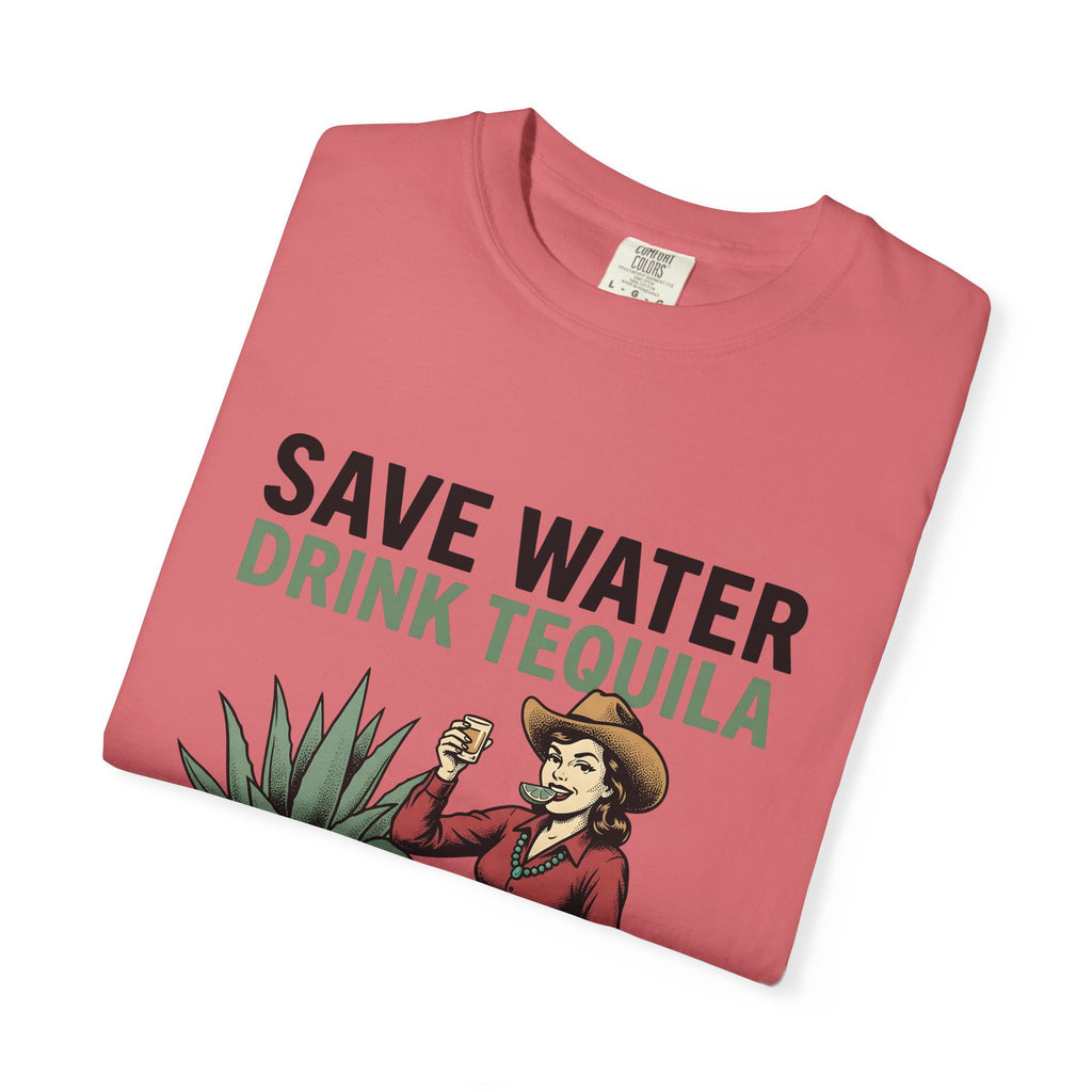 Cowgirl Graphic T-Shirt Cowgirl Tequila Gift Women Vintage T-Shirt Western T-Shirt Cowboy Fan Retro T-Shirt Spirits Graphic Tequila Illustration