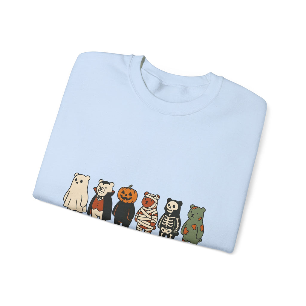 Bear Outfit Sweatshirt Halloween Wildlife Gift Women Comic Sweatshirt Teddy Sweatshirt Halloween Fan Cartoon Sweatshirt Animal Graphic Chibi Jack-O-Lantern