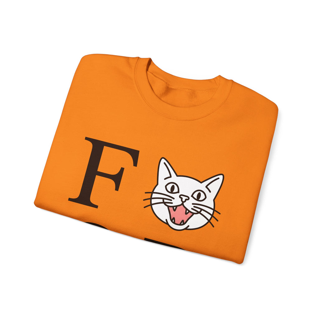 Cat Face Graphic Sweatshirt Cat Humor Gift Women Minimalist Sweatshirt Kitty Sweatshirt Feline Fan Simple Sweatshirt Funny Graphic Modern Bold Letters Sweatshirt