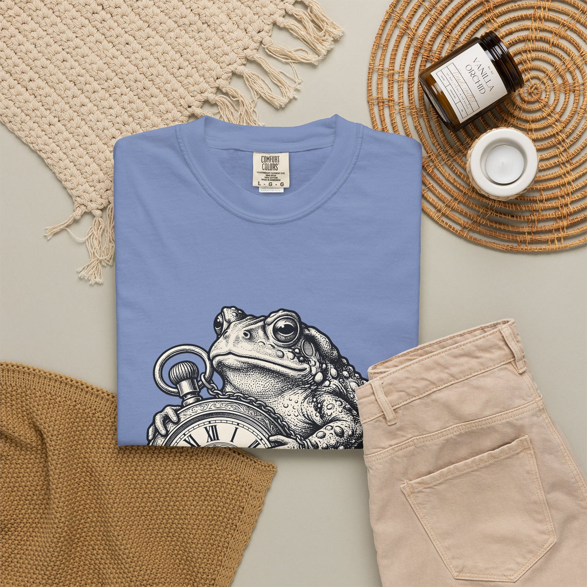 Toad Pocket Watch T-Shirt Funny Animal Gift Women Vintage T-Shirt Pocket Watch T-Shirt Humor Fan Retro T-Shirt Wildlife Graphic Hand Drawn Chain