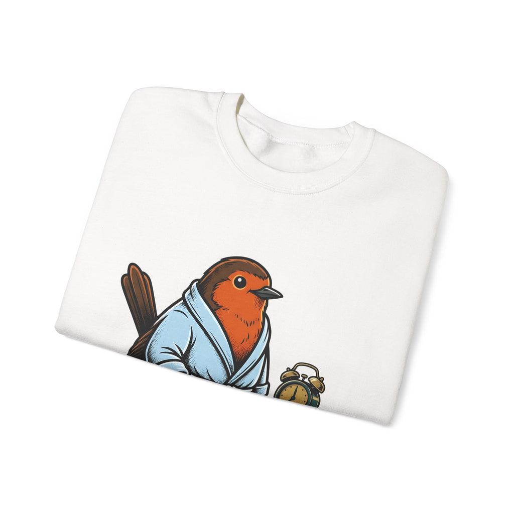 Avian Robe Sweatshirt Funny Creature Gift Women Animated Sweatshirt Bird Sweatshirt Humor Fan Cartoon Sweatshirt Beast Graphic Old School Alarm Sweatshirt