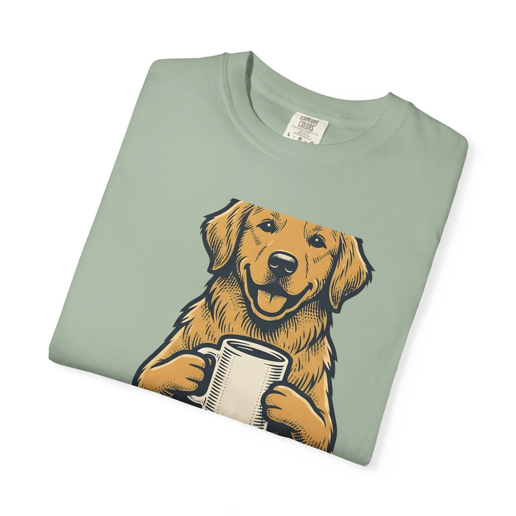 Golden Retriever Dog Coffee Gift Vintage Retriever Dog Fan Puppy Coffee Hand Drawn Coffee T-Shirt