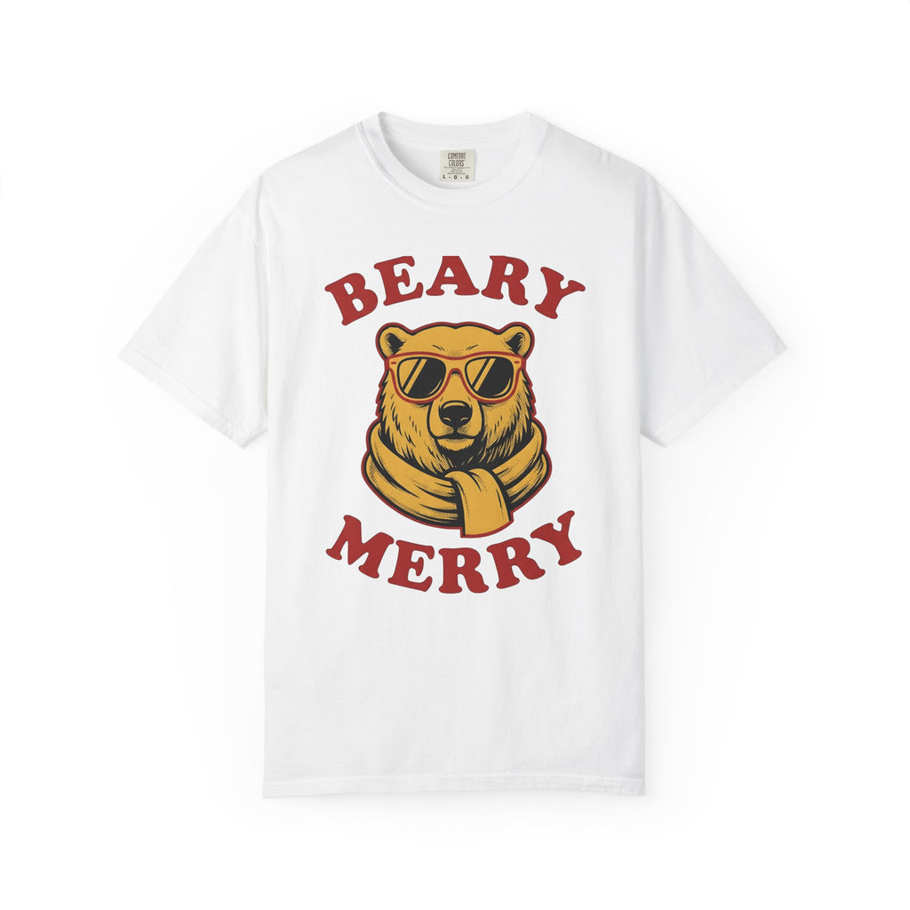 Bear Shades T-Shirt Christmas Wildlife Gift Women Comic T-Shirt Teddy T-Shirt Xmas Fan Cartoon T-Shirt Animal Graphic Retro Neck Wrap T-Shirt