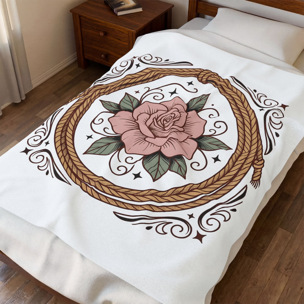 Bloom Rope Blanket Cowgirl Garden Gift Women Indie Blanket Braided Rope Blanket Rodeo Fan Handmade Blanket Floral Graphic Classic Twinkles Blanket