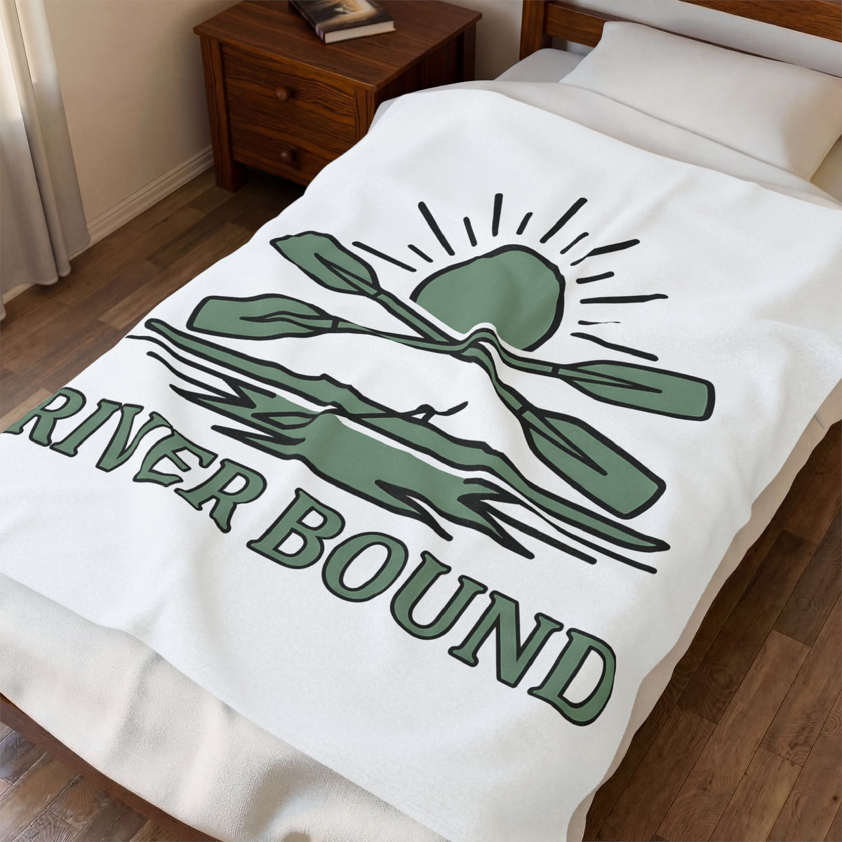 Crossed Canoe Paddles Blanket Kayaking Nature Gift Women Hand Drawn Blanket Paddles Blanket Kayaker Enthusiast Illustrated Design Outdoor Graphic