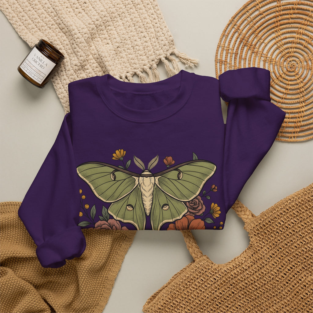 Luna Butterfly Sweatshirt Halloween Occult Gift Women Leaf Sweatshirt Butterfly Sweatshirt Horror Fan Spirit Sweatshirt Mystic Graphic Classic Magic Orb Sweatshirt