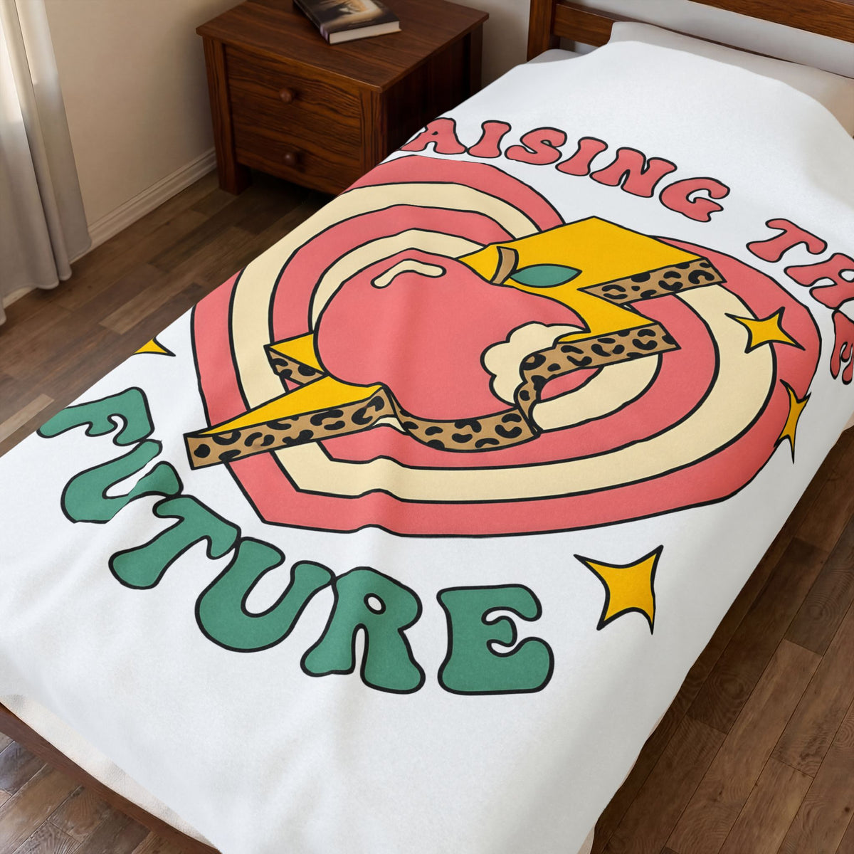 Love Apple Blanket Teachers Presents Gift Women Classic Blanket Apple Blanket Educator Enthusiast Vintage Blanket Present Graphic Present Graphic