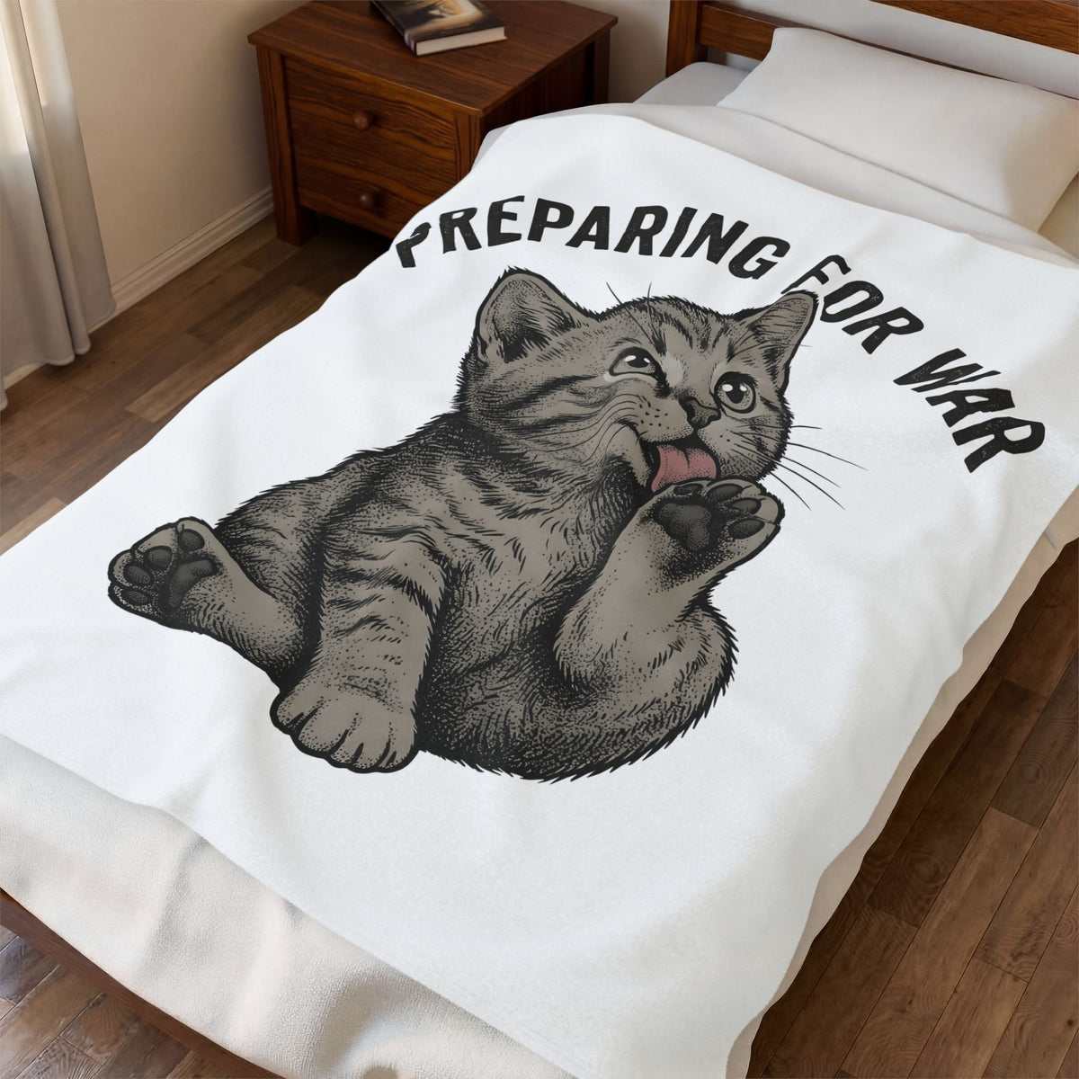 Striped Cat Cat Jokes Gift Sketch Tabby Cat Feline Fan Drawing Retro Claw Blanket