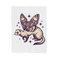 Ferret Moth Hybrid Blanket Gothic Pet Gift Women Dark Blanket Ferret Blanket Goth Fan Grunge Blanket Animal Graphic Retro Star Symbol Blanket