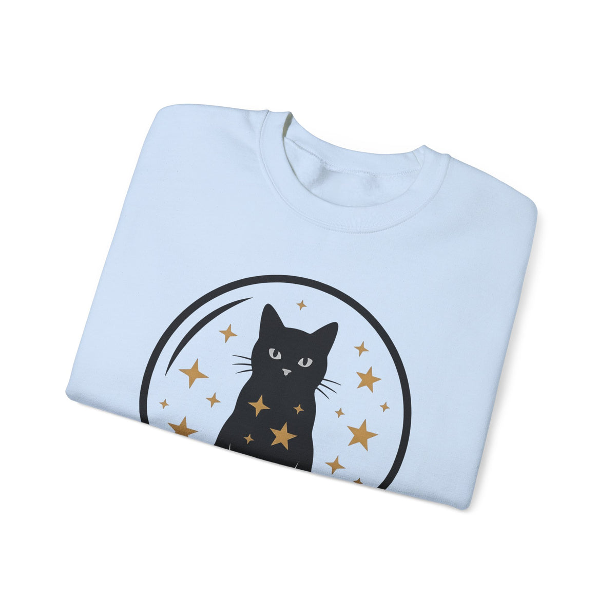 Dark Cat Orb Sweatshirt Cat Magic Gift Women Simple Sweatshirt Black Cat Ball Sweatshirt Cat Fan Feline Graphic Sweatshirt Retro Sparkles Sweatshirt