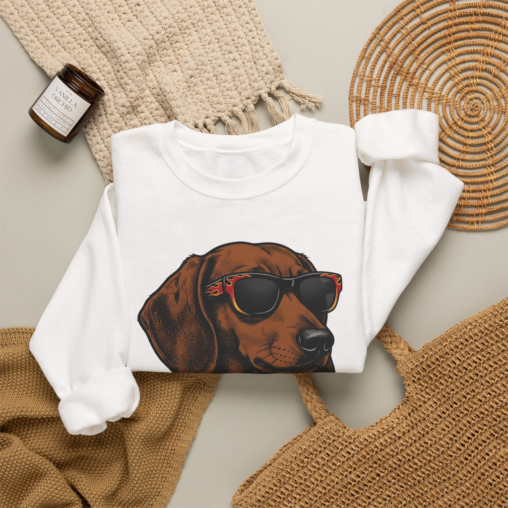 Dachshund Hound Sweatshirt Dog Creatures Gift Women Traditional Tattoo Sweatshirt Wiener Dog Sweatshirt Dog Fan Sailor Sweatshirt Beast Graphic Classic Sun