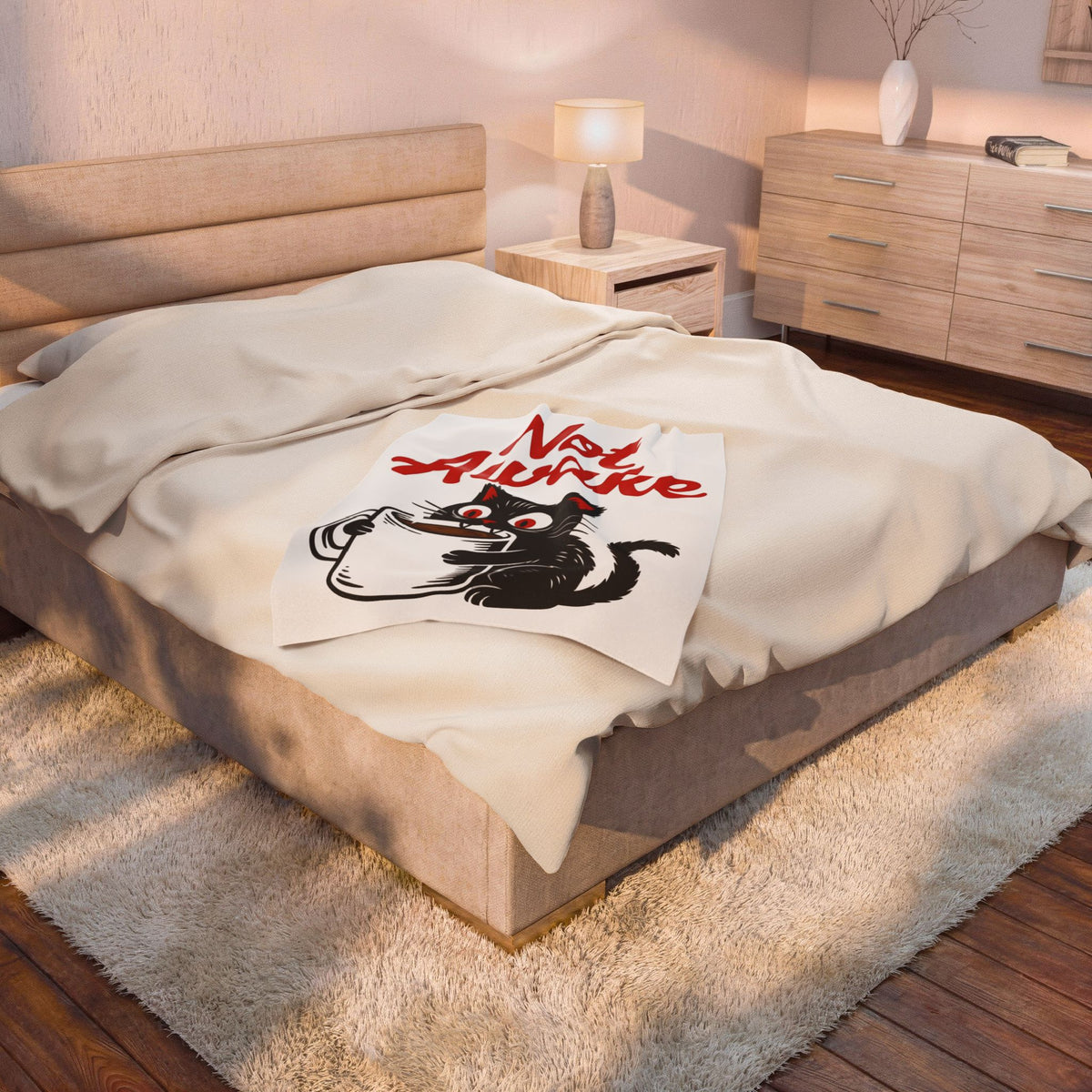 Black Cat Coffee Cat Coffee Gift Cartoon Coffee Cat Fan Comic Caffeine Retro Coffee Blanket