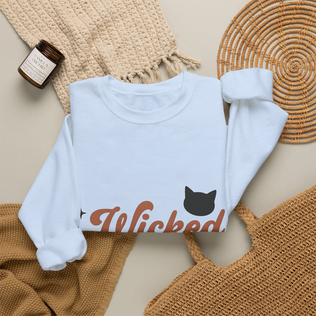 Feline Shape Sweatshirt Halloween Style Gift Women Classic Sweatshirt Cat Sweatshirt Horror Fan Retro Sweatshirt Fashion Graphic Simple Twinkles Sweatshirt