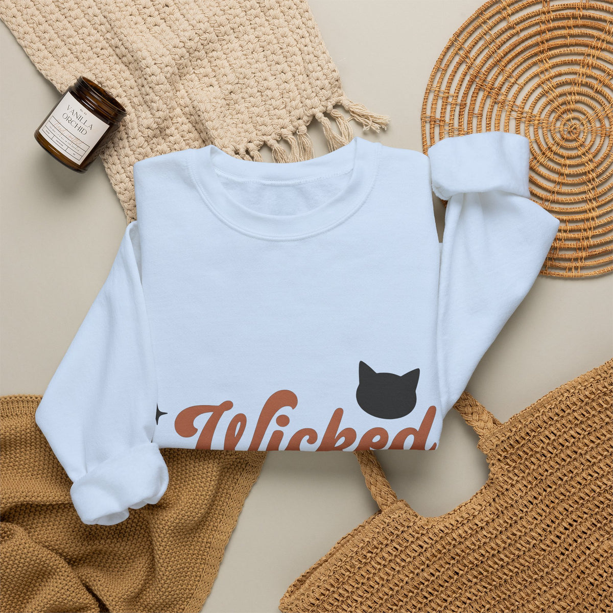 Feline Shape Sweatshirt Halloween Style Gift Women Classic Sweatshirt Cat Sweatshirt Horror Fan Retro Sweatshirt Fashion Graphic Simple Twinkles Sweatshirt