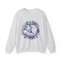 Fox Blossom Sweatshirt Christmas Creature Gift Women Cartoon Sweatshirt Flower Sweatshirt Xmas Fan Comic Sweatshirt Beast Graphic Hand Drawn Pine Branch Sweatshirt
