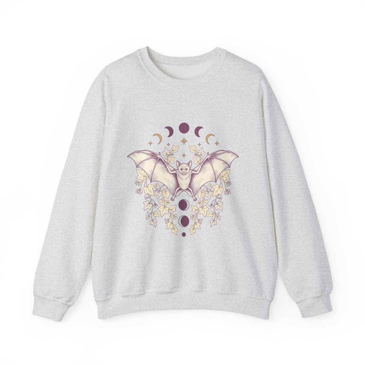 Bat Drawing Sweatshirt Cottagecore Dark Gift Women Hippie Sweatshirt Bat Sweatshirt Cottage Fan Bohemian Sweatshirt Gothic Graphic Antique Plant Sweatshirt