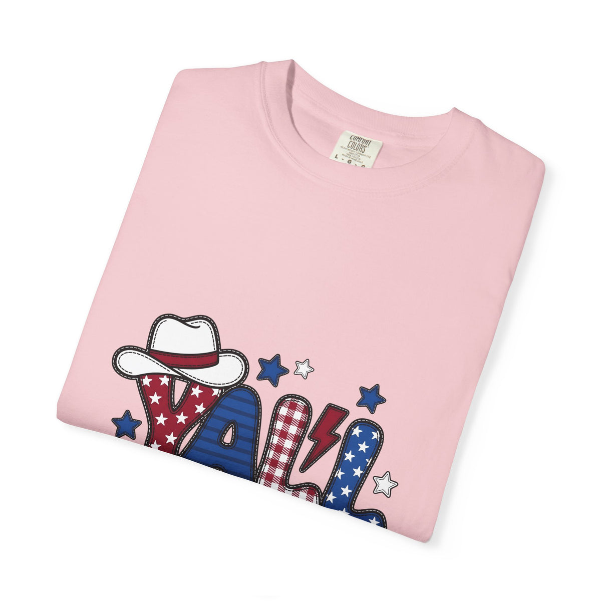 Cowboy Hat Stars T-Shirt America Patriotic Gift Women Cartoon T-Shirt Western Hat T-Shirt Usa Fan Vintage T-Shirt Star Graphic Retro Plaid T-Shirt
