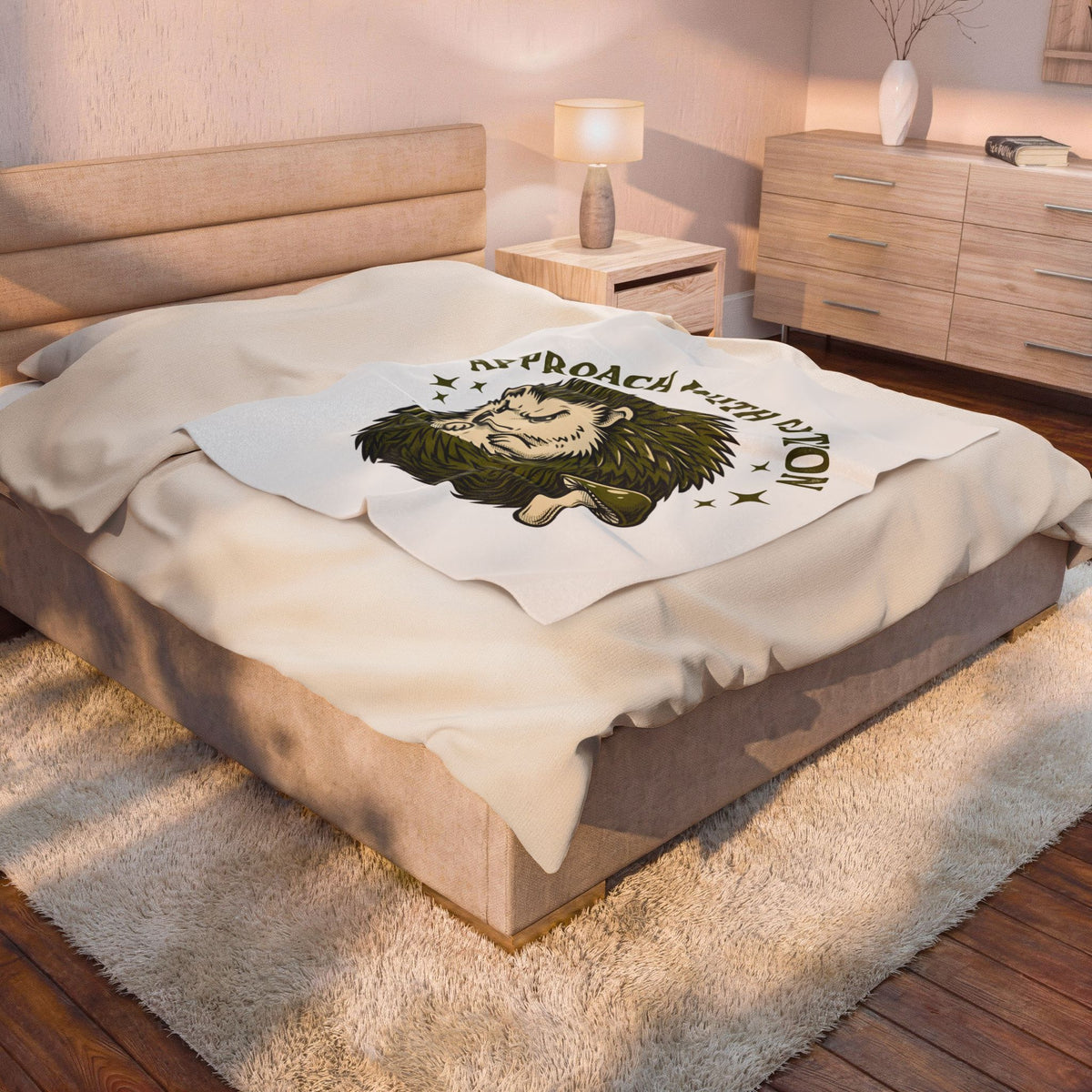 Mad Porcupine Blanket Funny Wildlife Gift Women Retro Blanket Quill Blanket Humor Fan Vintage Blanket Animal Graphic Sketch Toadstool Blanket