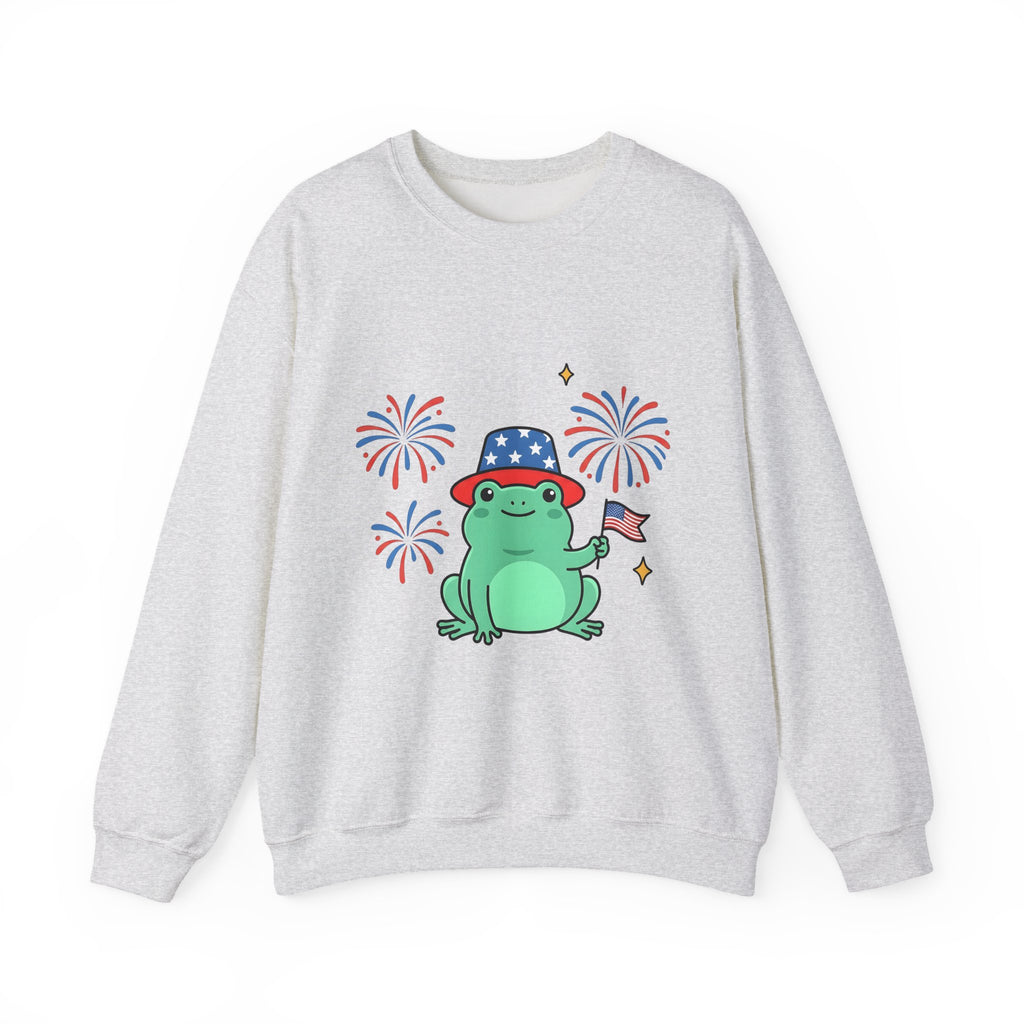 Usa Frog Sweatshirt America/4th Of July Wildlife Gift Women Kawaii Sweatshirt Toad Sweatshirt Patriotic Fan Cute Sweatshirt Animal Graphic Comic Sparkler